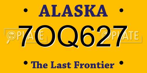 7OQ627 Alaska License Plate