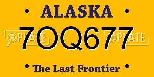 7OQ677 Alaska License Plate