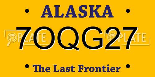 7OQG27 Alaska License Plate