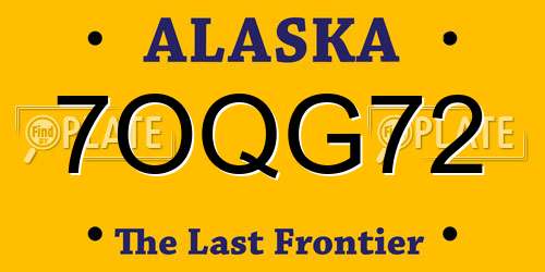 7OQG72 Alaska License Plate