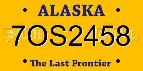 7OS2458 Alaska License Plate