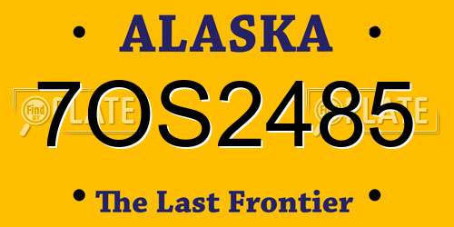 7OS2485 Alaska License Plate