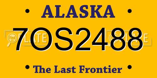 7OS2488 Alaska License Plate
