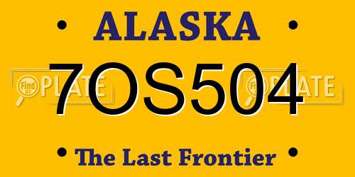 7OS504 Alaska License Plate