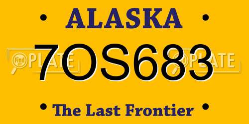 7OS683 Alaska License Plate