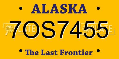 7OS7455 Alaska License Plate