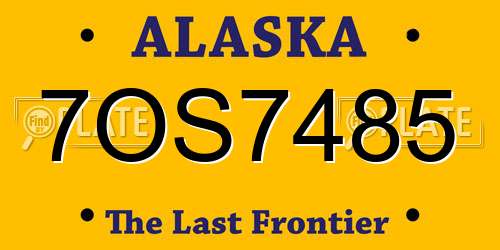 7OS7485 Alaska License Plate