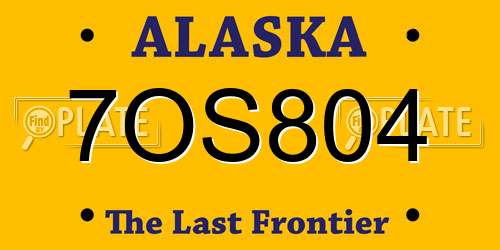 7OS804 Alaska License Plate