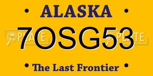 7OSG53 Alaska License Plate