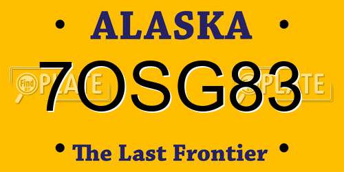 7OSG83 Alaska License Plate