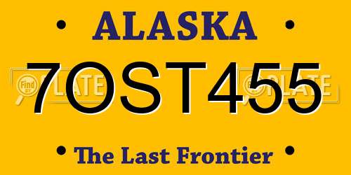 7OST455 Alaska License Plate