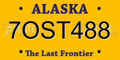 7OST488 Alaska License Plate