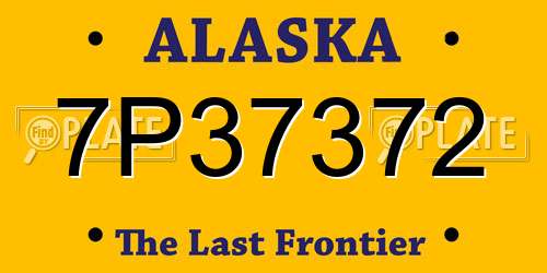7P37372 Alaska License Plate