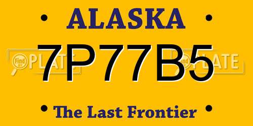 7P77B5 Alaska License Plate