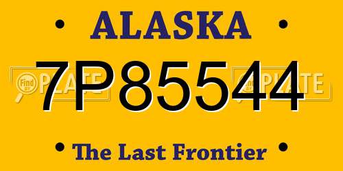 7P85544 Alaska License Plate