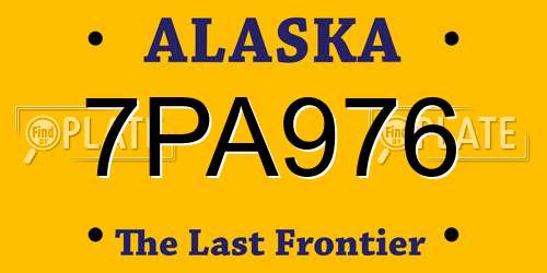 7PA976 Alaska License Plate