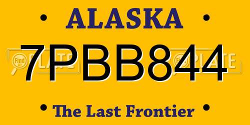 7PBB844 Alaska License Plate