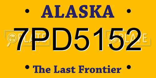 7PD5152 Alaska License Plate