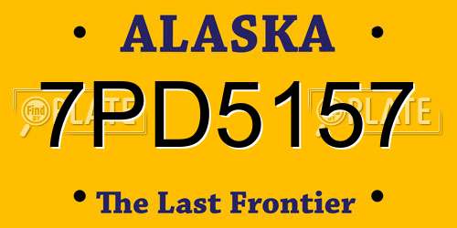 7PD5157 Alaska License Plate