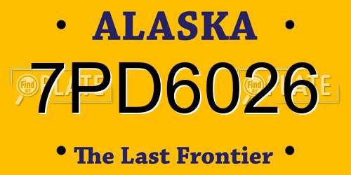 7PD6026 Alaska License Plate