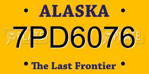 7PD6076 Alaska License Plate