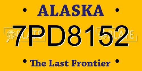 7PD8152 Alaska License Plate