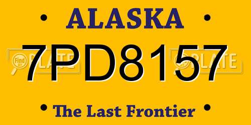 7PD8157 Alaska License Plate