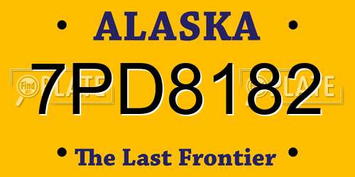 7PD8182 Alaska License Plate