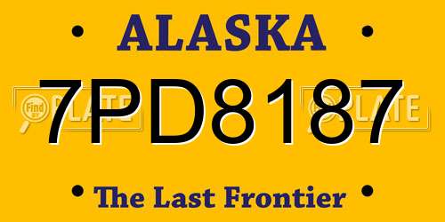7PD8187 Alaska License Plate
