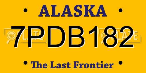 7PDB182 Alaska License Plate