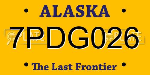 7PDG026 Alaska License Plate