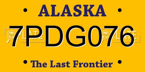 7PDG076 Alaska License Plate