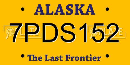 7PDS152 Alaska License Plate