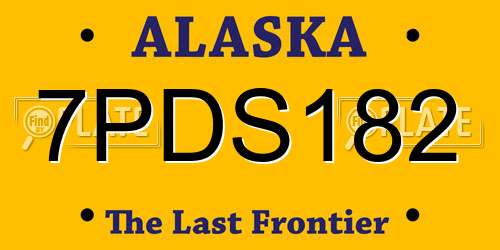 7PDS182 Alaska License Plate