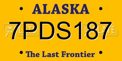 7PDS187 Alaska License Plate