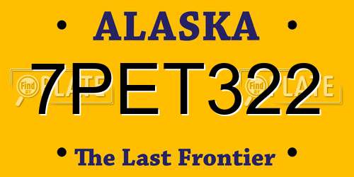7PET322 Alaska License Plate