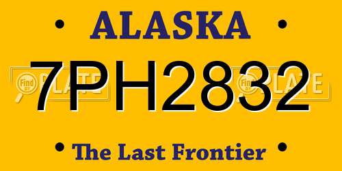 7PH2832 Alaska License Plate