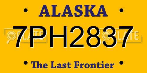 7PH2837 Alaska License Plate