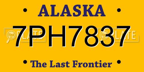 7PH7837 Alaska License Plate