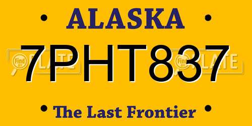 7PHT837 Alaska License Plate