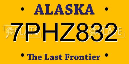 7PHZ832 Alaska License Plate