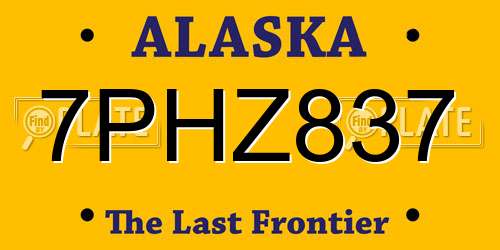 7PHZ837 Alaska License Plate