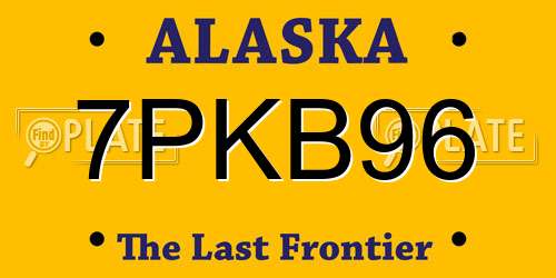 7PKB96 Alaska License Plate