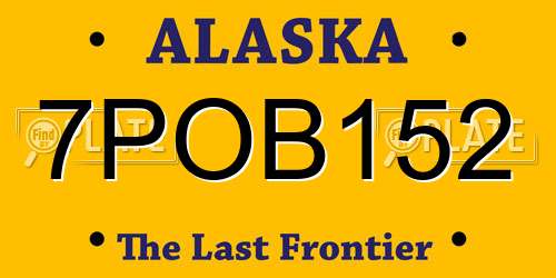 7POB152 Alaska License Plate