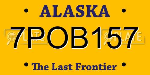7POB157 Alaska License Plate