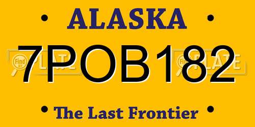 7POB182 Alaska License Plate