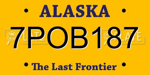 7POB187 Alaska License Plate