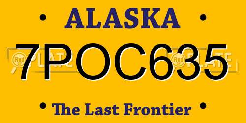 7POC635 Alaska License Plate