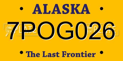 7POG026 Alaska License Plate