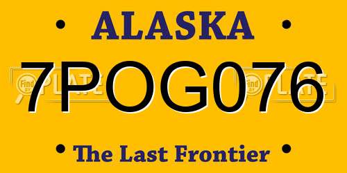 7POG076 Alaska License Plate